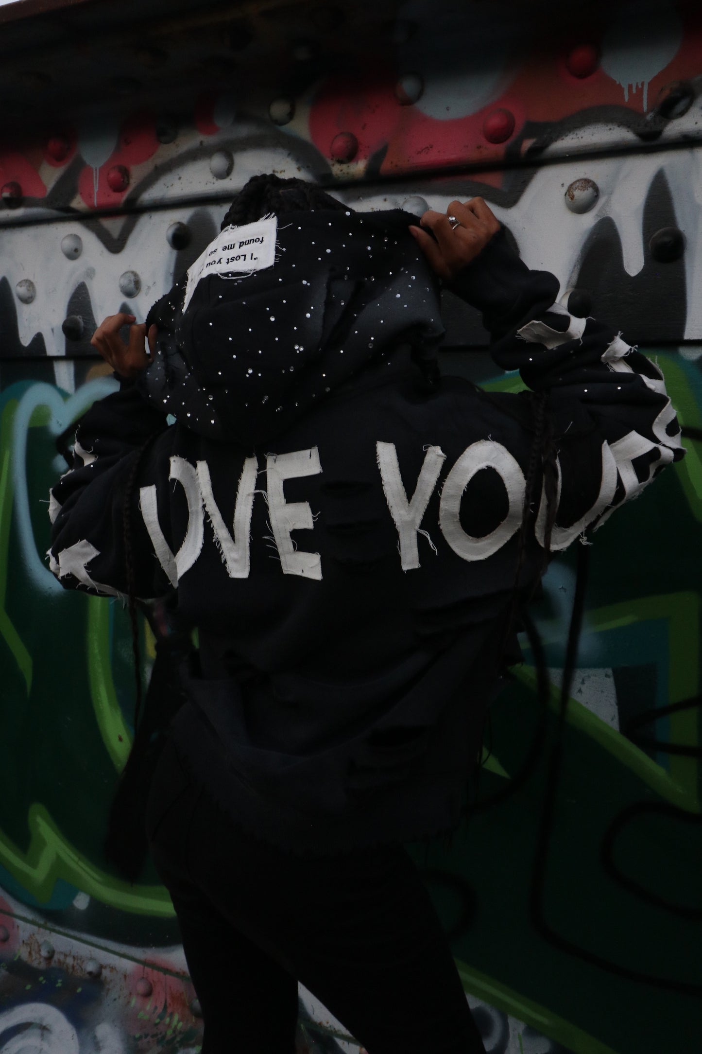 (FLY) Distressed Rhinestone Jacket