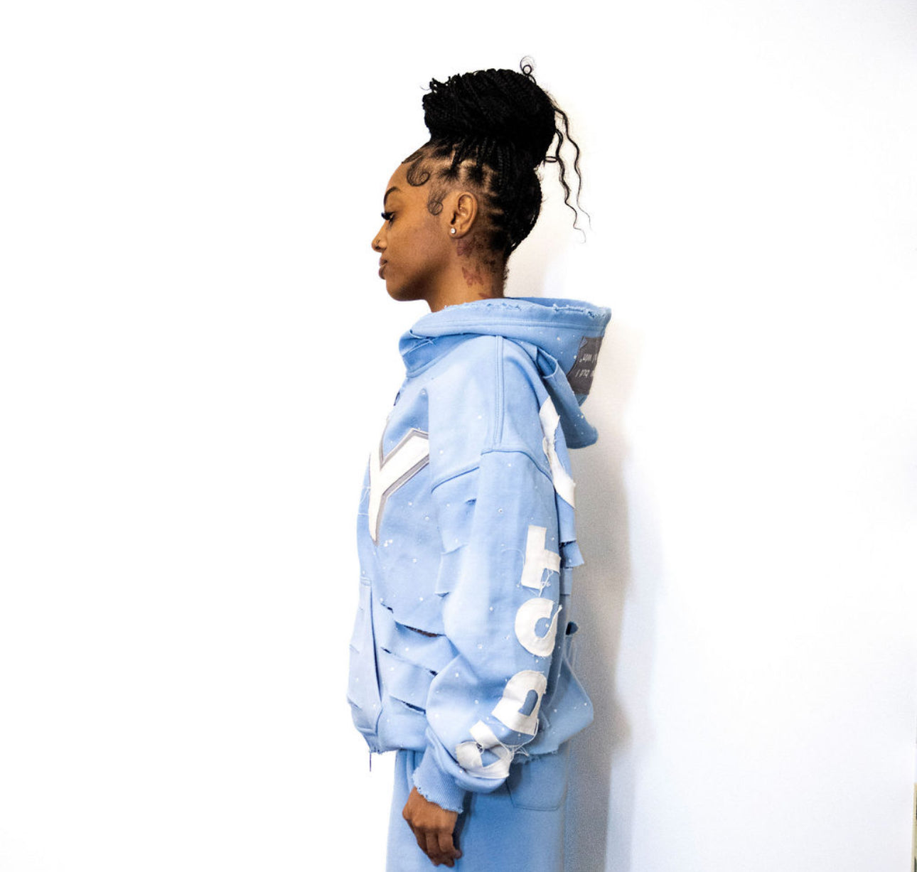 (FLY) Distressed Rhinestone Jacket