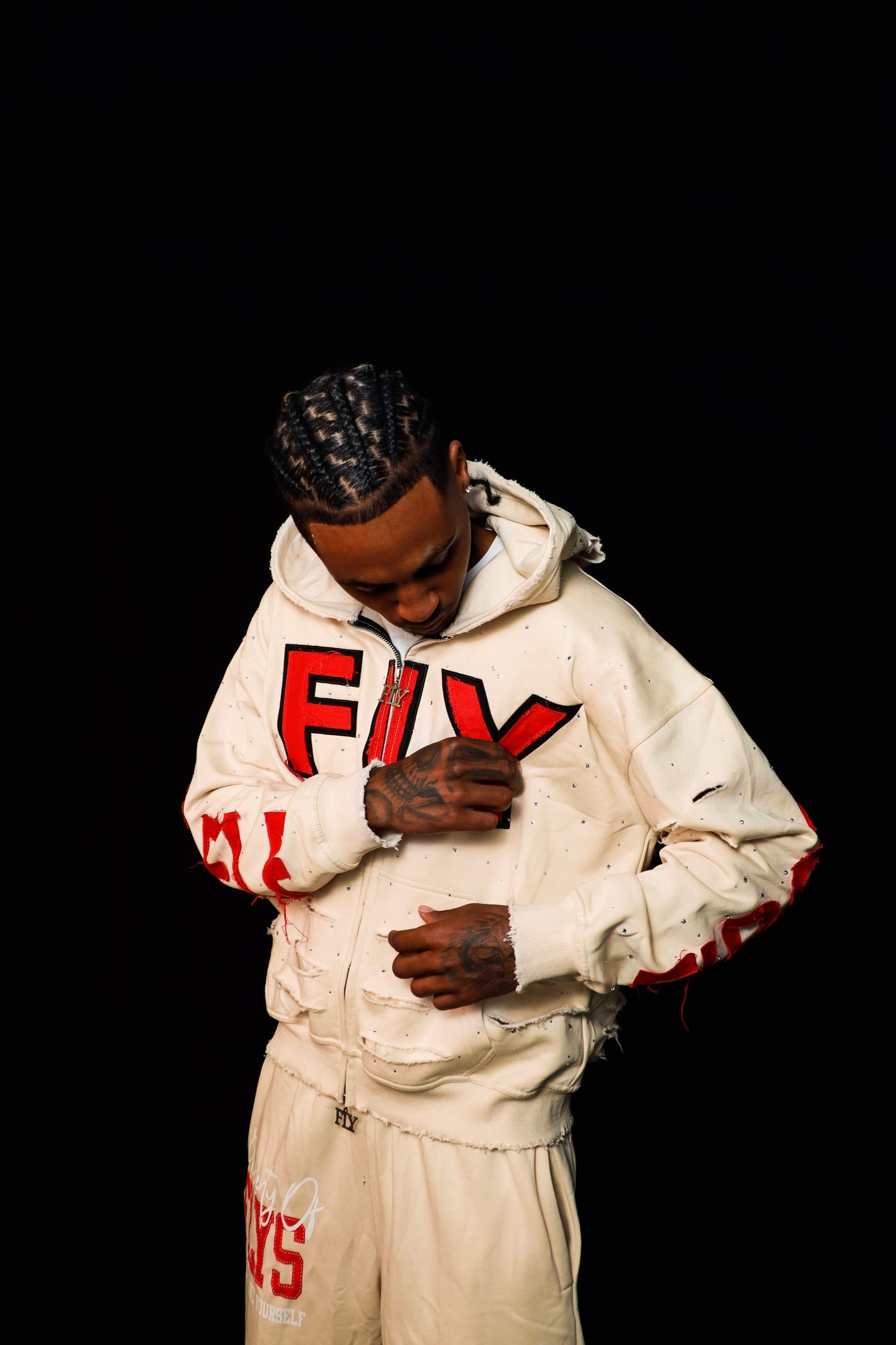(FLY) Distressed Rhinestone Jackets