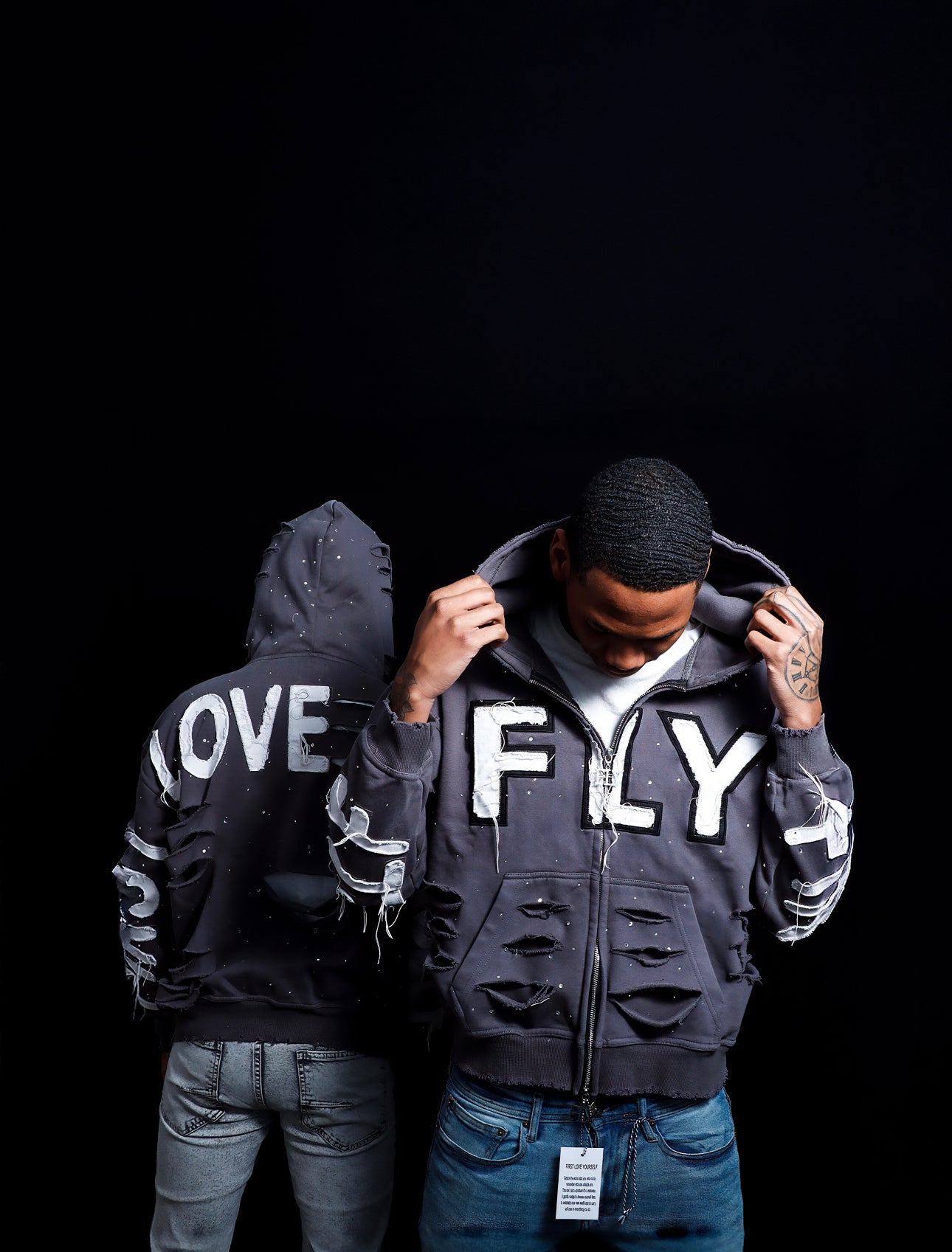 (FLY) Distressed Rhinestone Jackets
