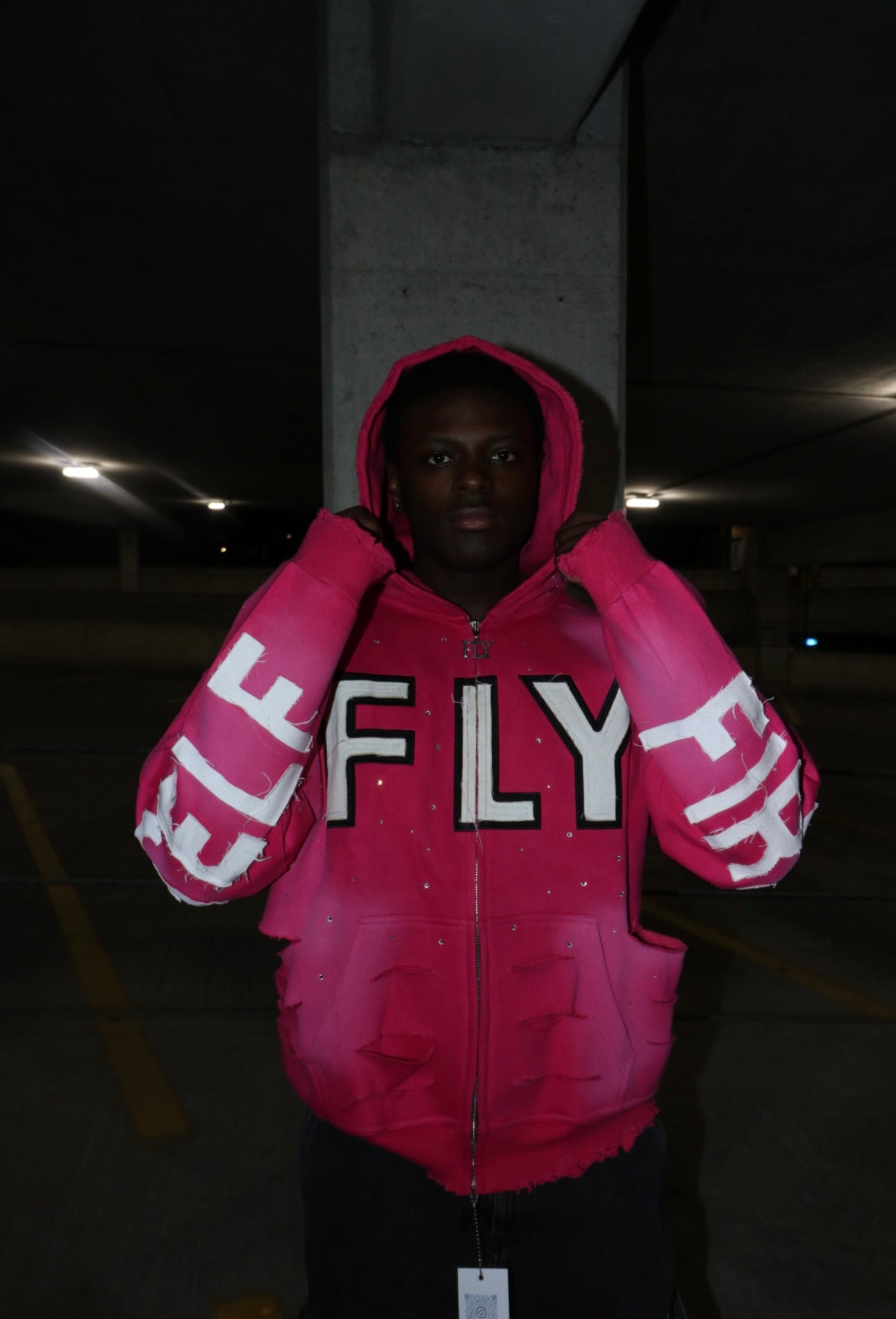 (FLY) Distressed Rhinestone Jacket
