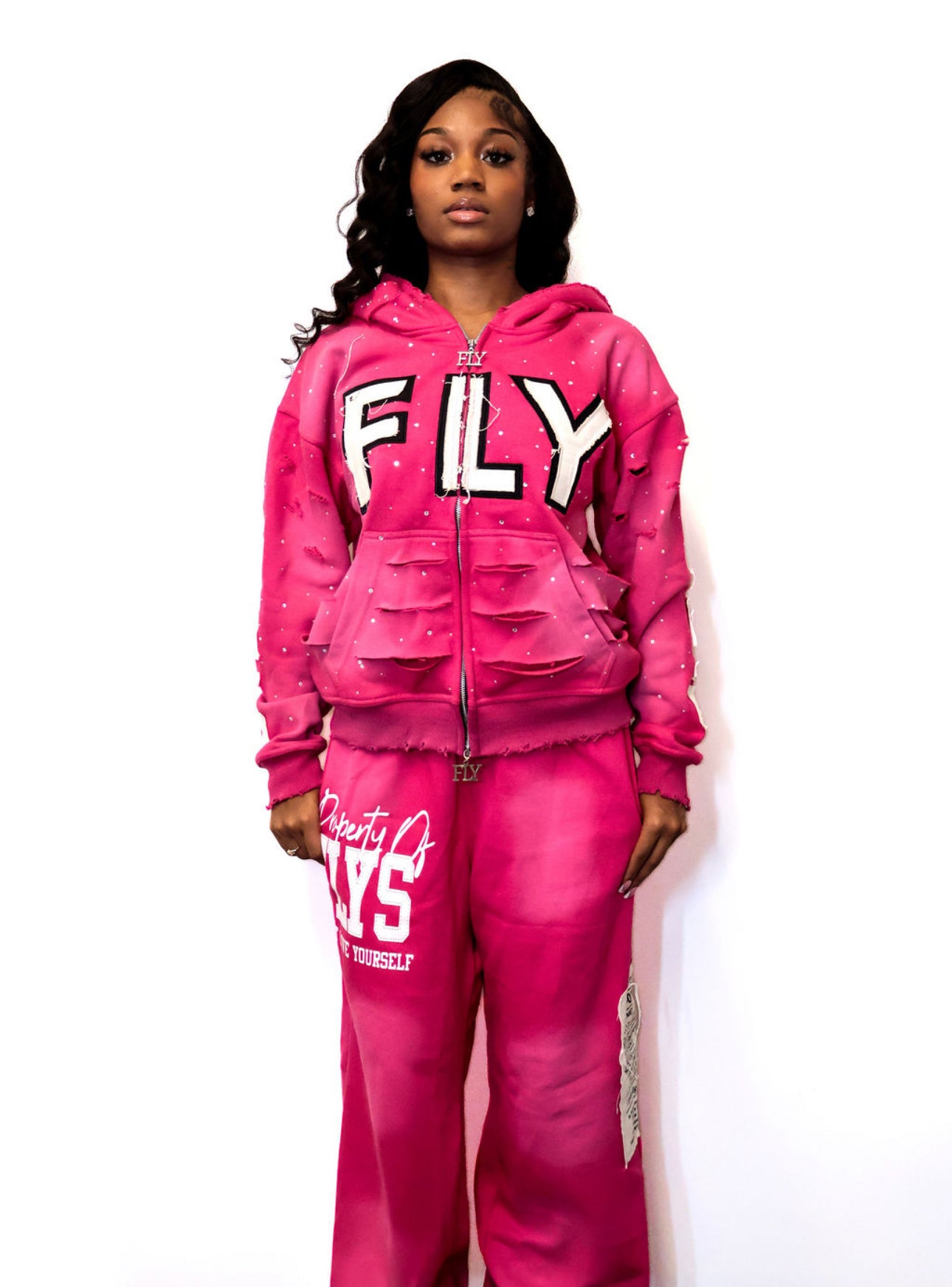 (FLY) Distressed Rhinestone Set