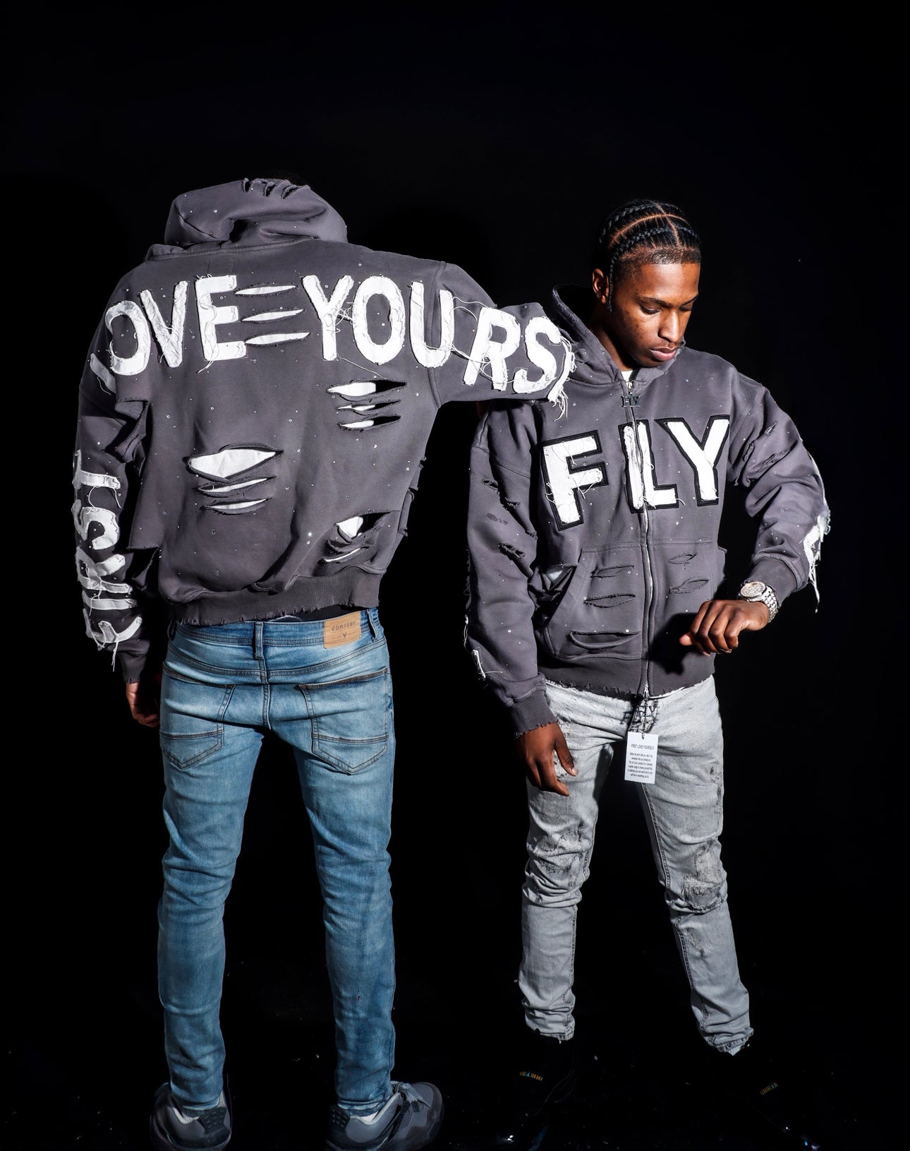 (FLY) Distressed Rhinestone Jackets