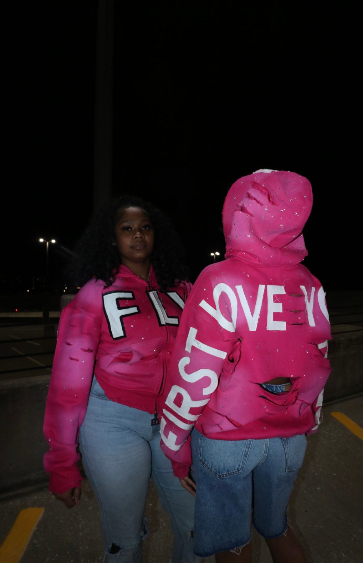 (FLY) Distressed Rhinestone Jacket