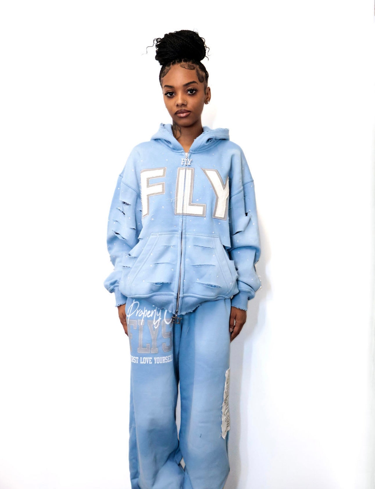 (FLY) Distressed Rhinestone Set