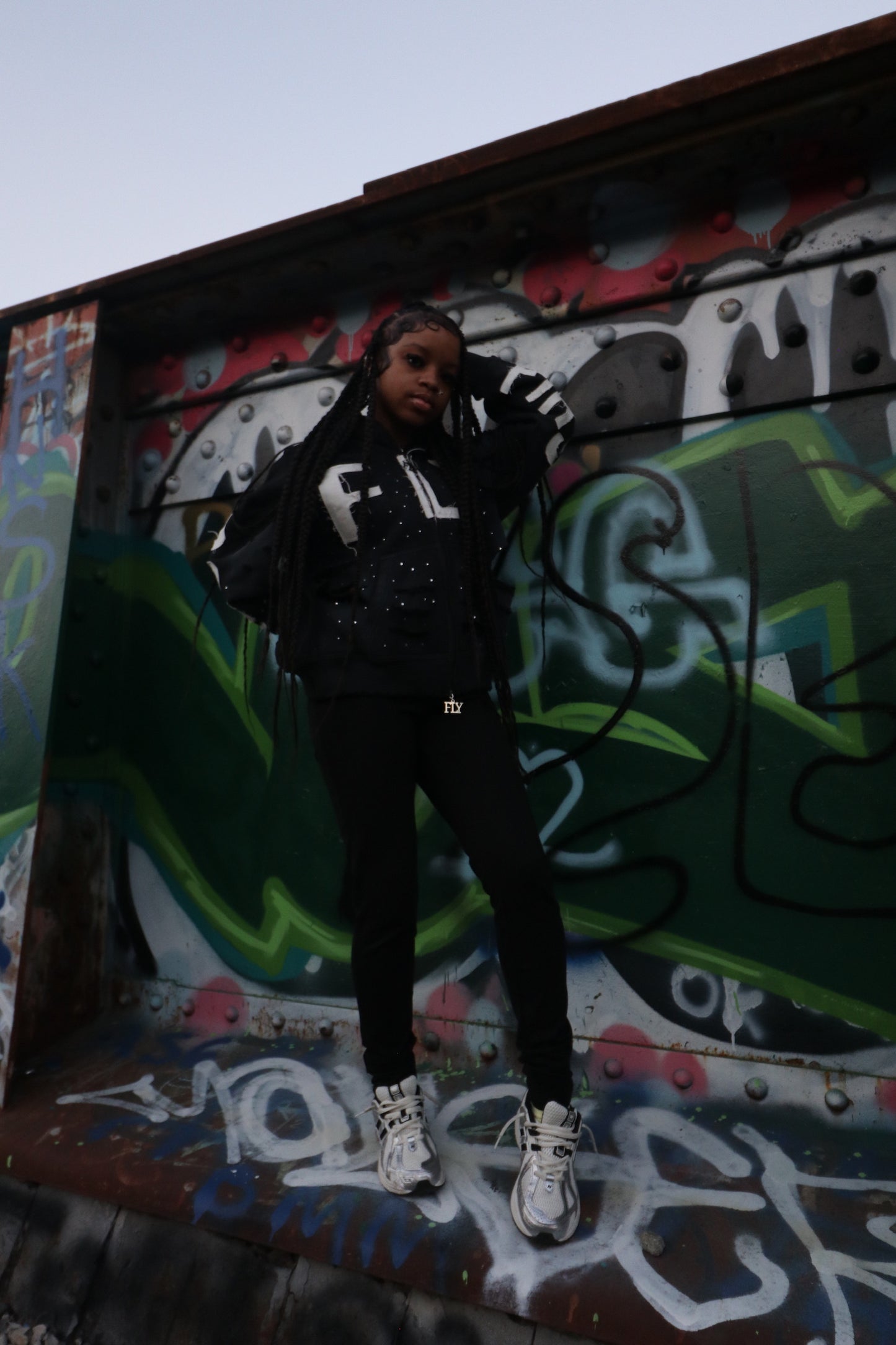 (FLY) Distressed Rhinestone Jacket